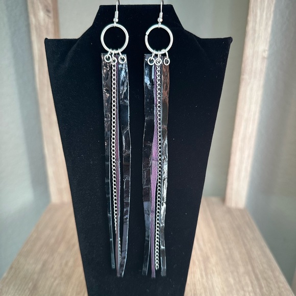 Leather Handmade Earrings - Picture 5 of 6